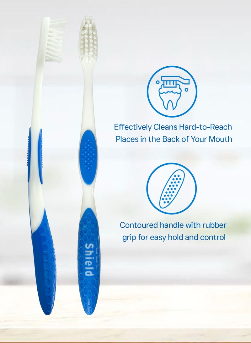 Shield Care فرشاة أسنان شيلد كير مضادة للبكتيريا، تحافظ على نظافة سطح الشعيرات (رعاية خبراء - شعيرات ناعمة) للبالغين - 4 قطع (عبوة من 1) - Image 2