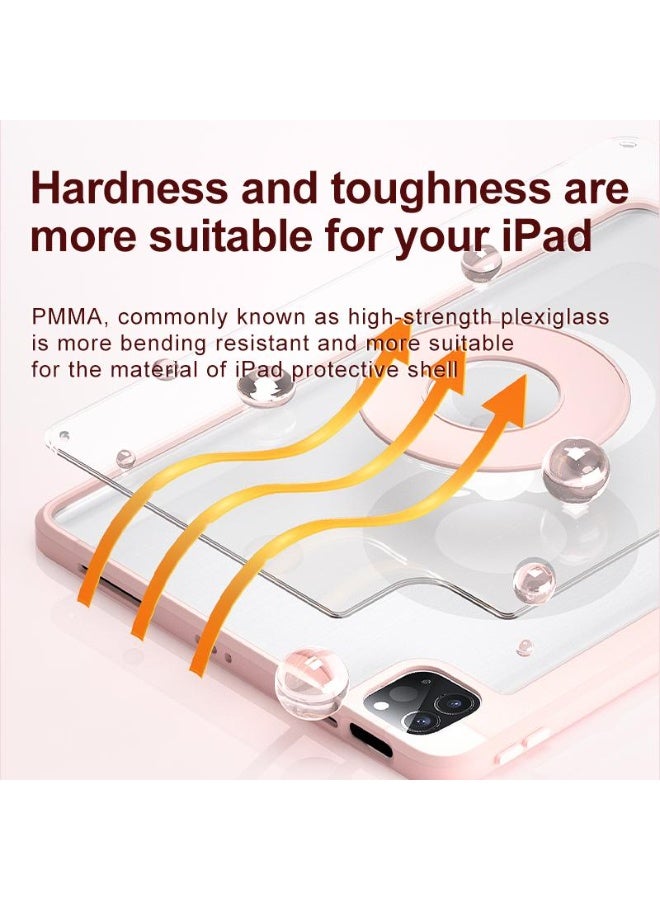 KLIK Stylish iPad Magnetic Case with Apple Pencil Case Foldable Stand [2023 Upgrade] 360 Rotation, Magnetic Slide Rails Design for iPad Case Pink. - Image 3