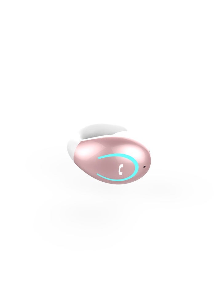 Bone conduction ring type ear clip Bluetooth headset long battery life wireless ear clip sports noise reduction headphones (pink)  - Image 1