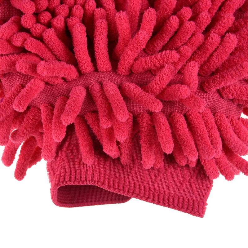 Kuber Industries Kuber Industries Chenille Mitts|Microfiber Cleaning Gloves|Inside Waterproof Cloth Gloves|100 Gram Weighted Hand Duster|Chenille Gloves for Car|Glass|Pack of 3 (Multicolor) - Image 4