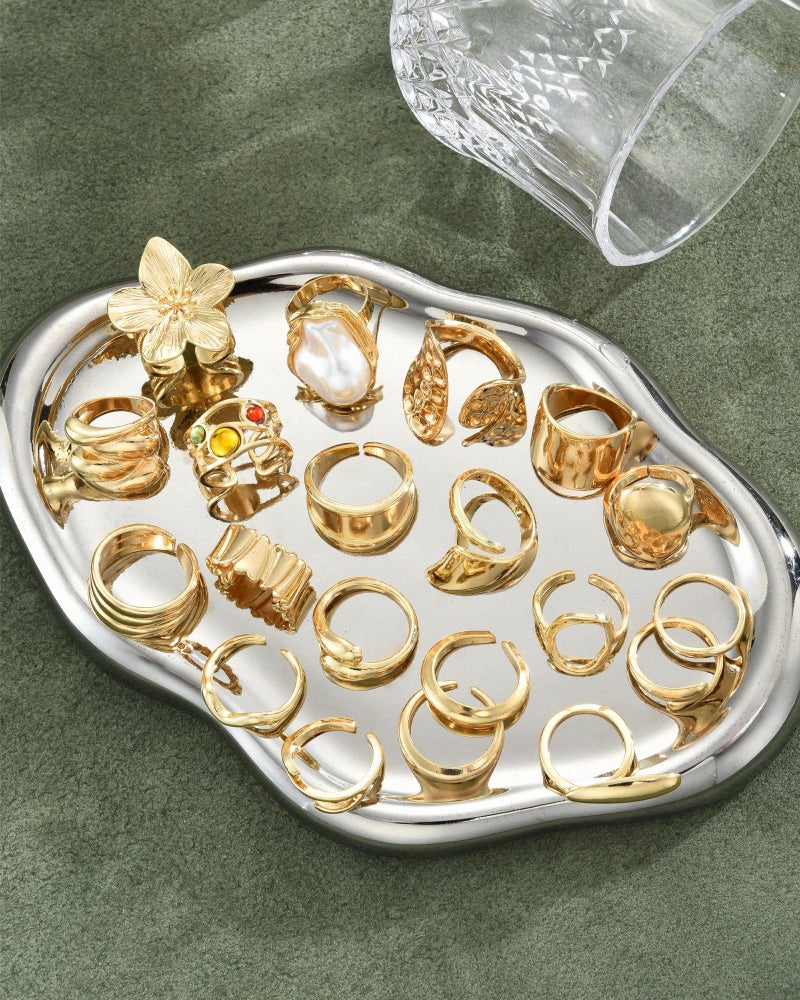 YEEZII 20 Pcs Gold Rings Set for Women, Chunky Statement Flower Finger Midi Rings, Big Boho Stacking Rings Pack Trendy Stuff Jewelry Gift - Image 5