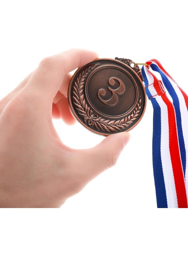 3-Piece Number Medals, Gold Silver Bronze Award Medals with Ribbon, Winner Awards 1st 2nd 3rd Metal Medals, Olympic Style Winner Awards for Sports, Party, Tournaments, ,Competitions（Diam：2.56 Inch）  - Image 4