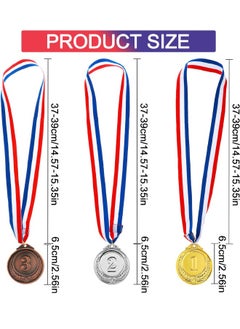 Generic 3-Piece Number Medals, Gold Silver Bronze Award Medals with Ribbon, Winner Awards 1st 2nd 3rd Metal Medals, Olympic Style Winner Awards for Sports, Party, Tournaments, ,Competitions（Diam：2.56 Inch）  - Image 2