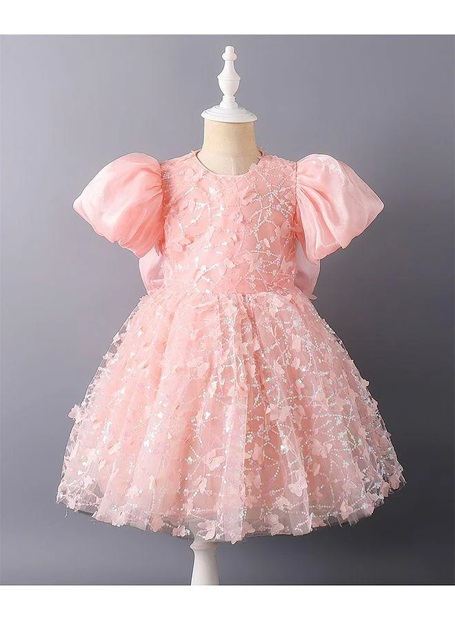 Mark & Mia Mark & Mia Embellished Short Sleeves Party Dress - Pink