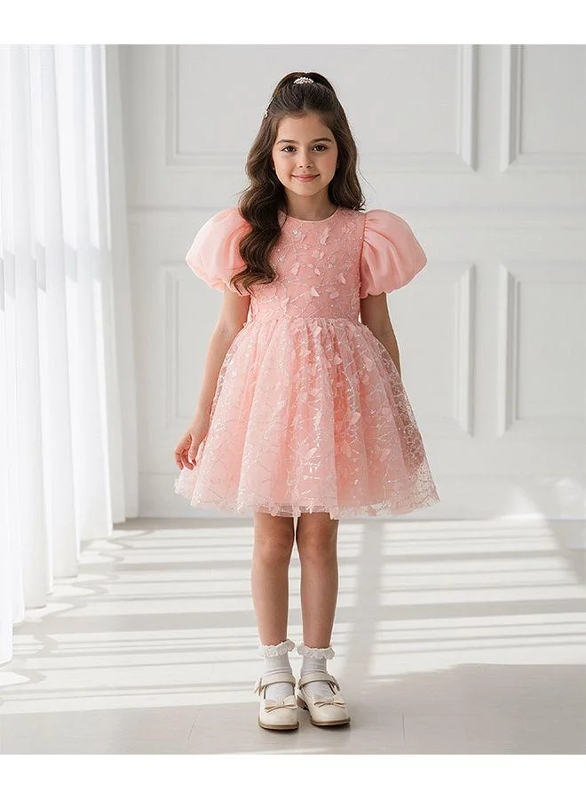 Mark & Mia Mark & Mia Embellished Short Sleeves Party Dress - Pink