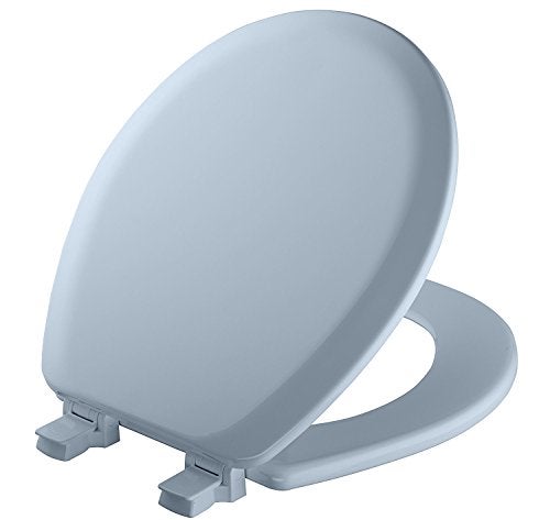 Mayfair Cameron Sky Blue Toilet Seat, Non Slip Heavy Duty Wood, Easy Clean, Round - Image 1