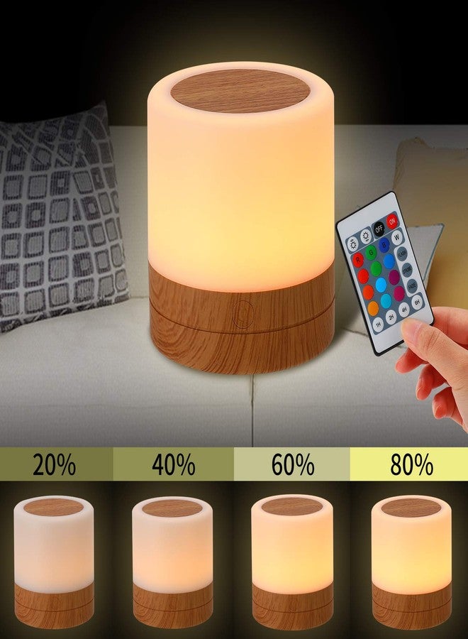 مصباح ليلي صغير قابل لإعادة الشحن عبر منفذ USB، مزود بـ 13 لون RGB و4 مستويات سطوع وجهاز تحكم عن بعد، يعمل باللمس، مصباح طاولة لاسلكي بجانب السرير، مصباح ليلي محمول لغرفة النوم وغرفة المعيشة - بني - Image 5