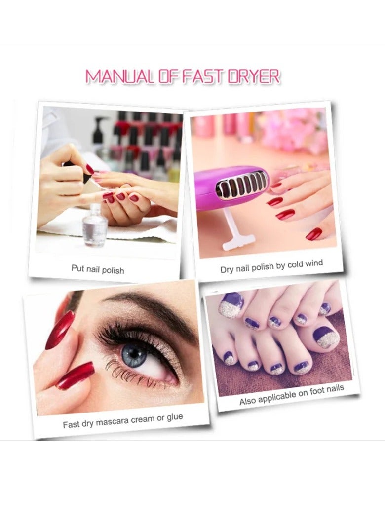 AROAQ Hot Mini Portable Eyelash Fan, USB Rechargeable Eyelash Blower, Adjustable Fast Dry Eyelash Glue Dryer Fan, Durable Air Conditioning Small Fan Blower For Eyelashes Nail Polish, (Light Pink) - Image 3