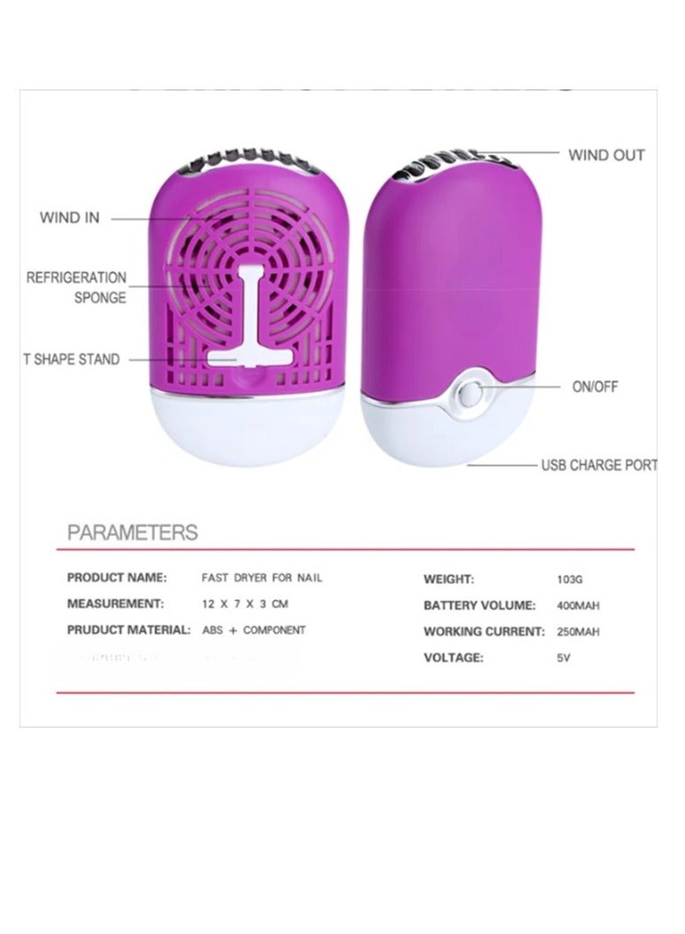 AROAQ Hot Mini Portable Eyelash Fan, USB Rechargeable Eyelash Blower, Adjustable Fast Dry Eyelash Glue Dryer Fan, Durable Air Conditioning Small Fan Blower For Eyelashes Nail Polish, (Light Pink) - Image 5