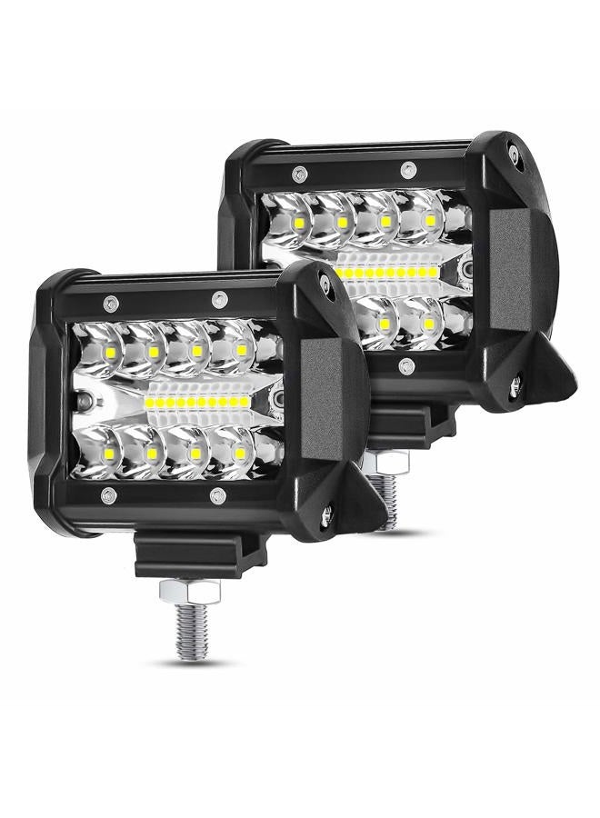 Aaiwa مصابيح LED، شريط ضوء LED 4 بوصة، مجموعة ضوء الفيض والموضع للطرق الوعرة، مصابيح عمل LED، مصابيح ضباب للسيارات البيك أب، جيب، ATV، UTV، SUV، قارب، 2 قطعة شريط ضوء 4 بوصة LB08018 - Image 1