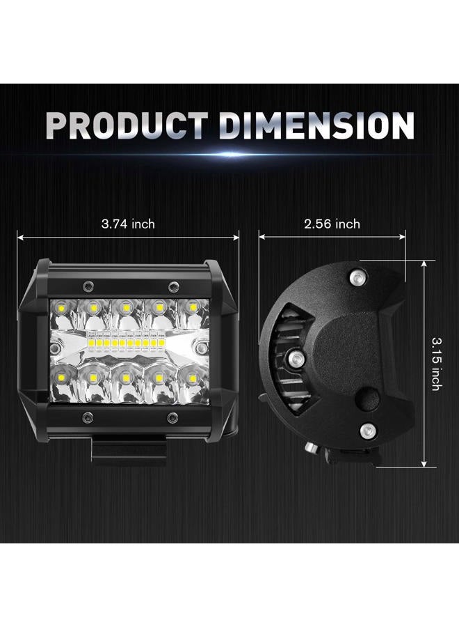 Aaiwa مصابيح LED، شريط ضوء LED 4 بوصة، مجموعة ضوء الفيض والموضع للطرق الوعرة، مصابيح عمل LED، مصابيح ضباب للسيارات البيك أب، جيب، ATV، UTV، SUV، قارب، 2 قطعة شريط ضوء 4 بوصة LB08018 - Image 2