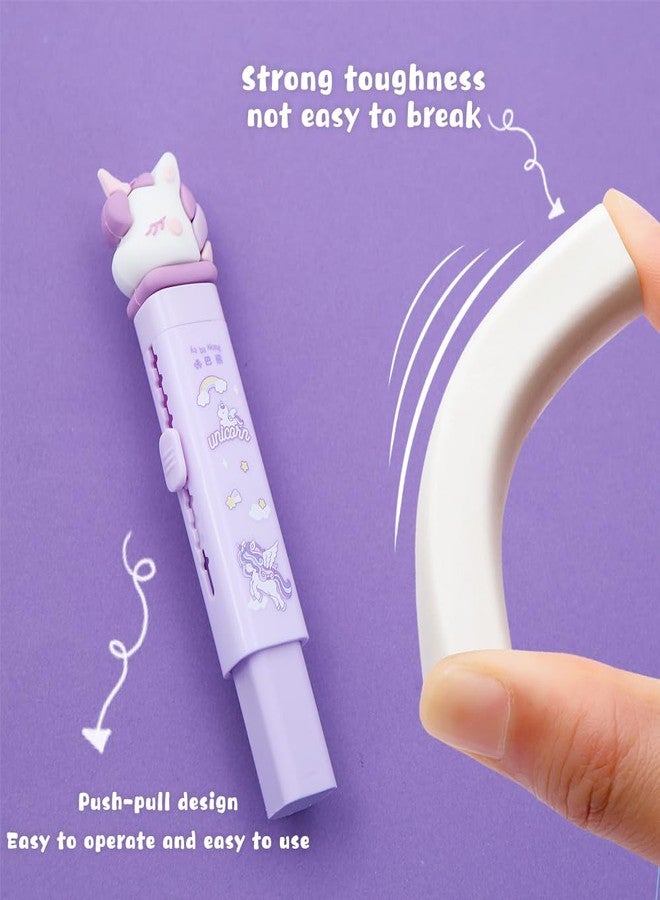 Geluode Cute Astronaut Peach Girl Unicorn Panda Sliding Eraser - 4 Pcs with 4 Refills for Kids Boys Girls School Supplies - Image 4