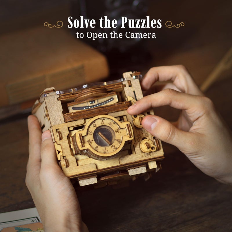 iDventure Cluebox PRO - Sherlock's Camera - Escape Room Game - sequential Puzzle Box - 3D Wooden Puzzle for Adults - Brain Teaser - Birthday Gift Gadget for Men and Women - Money Box - Image 5