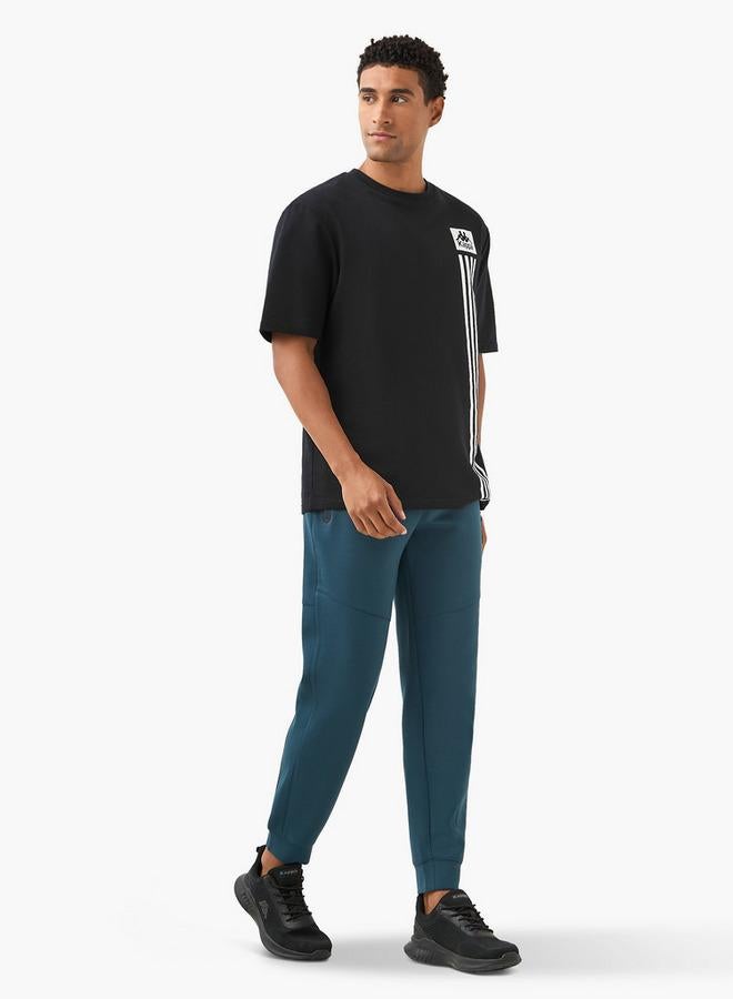 Kappa Logo Embroidered Joggers with Zip Pockets and Drawstring Closure - Image 2