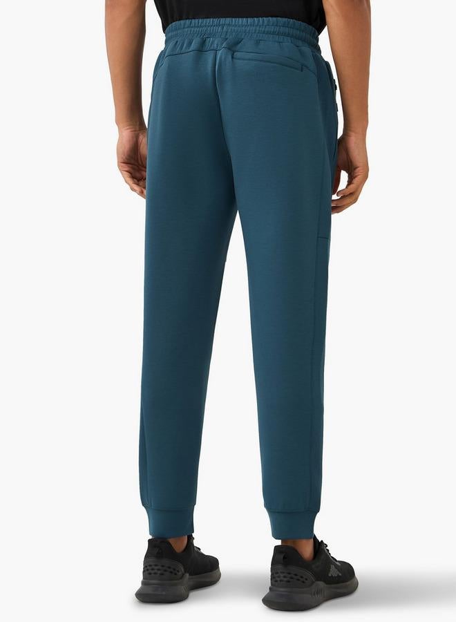 Kappa Logo Embroidered Joggers with Zip Pockets and Drawstring Closure - Image 3