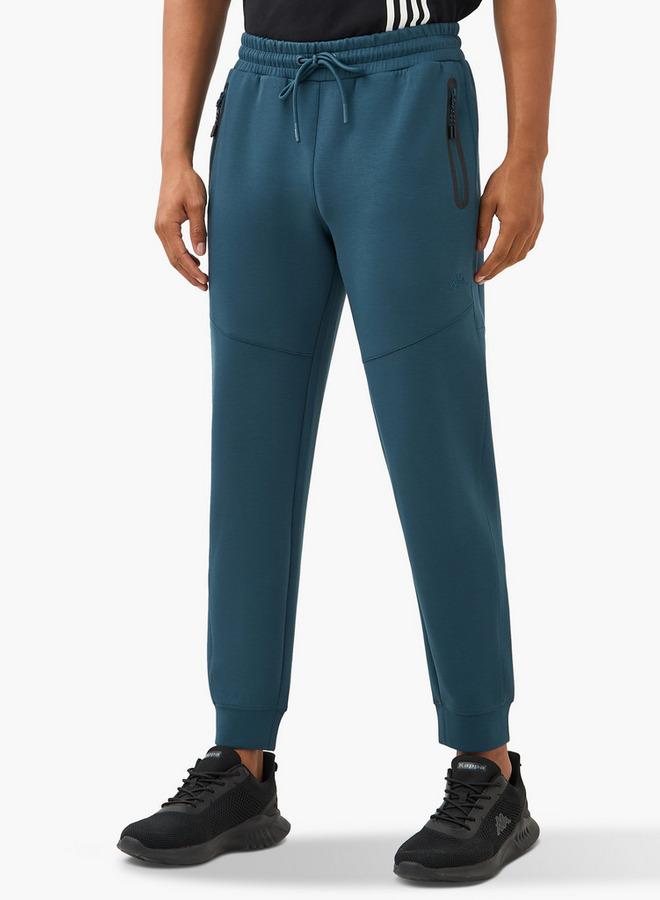Kappa Logo Embroidered Joggers with Zip Pockets and Drawstring Closure - Image 1