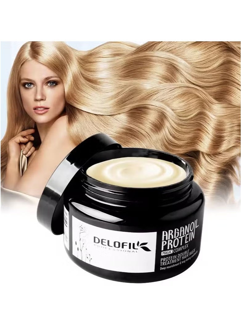 DELOFIL Argan Oil Protein Protein Double Treatment Hair Mask 500 ml - Image 4