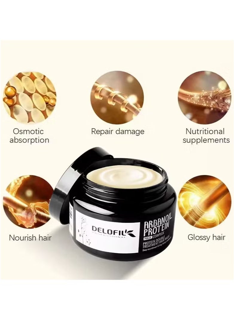 DELOFIL Argan Oil Protein Protein Double Treatment Hair Mask 500 ml - Image 5