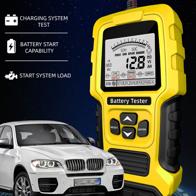 Internal Resistance Tester 12Volt/24Volt Intelligent Car Motorcycle Battery Tester Portable Digital Display Battery Test Device - Image 2