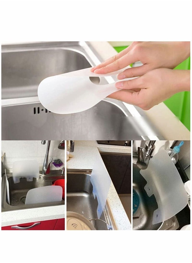 SYOSI - Kitchen Sink Splash Plate, Water Shield, Dishwasher Washing Baffle, Kitchen Sink Plate, Protective Cover, With Suction Cup, Sink Splash Baffle (3 Pieces) - Image 1