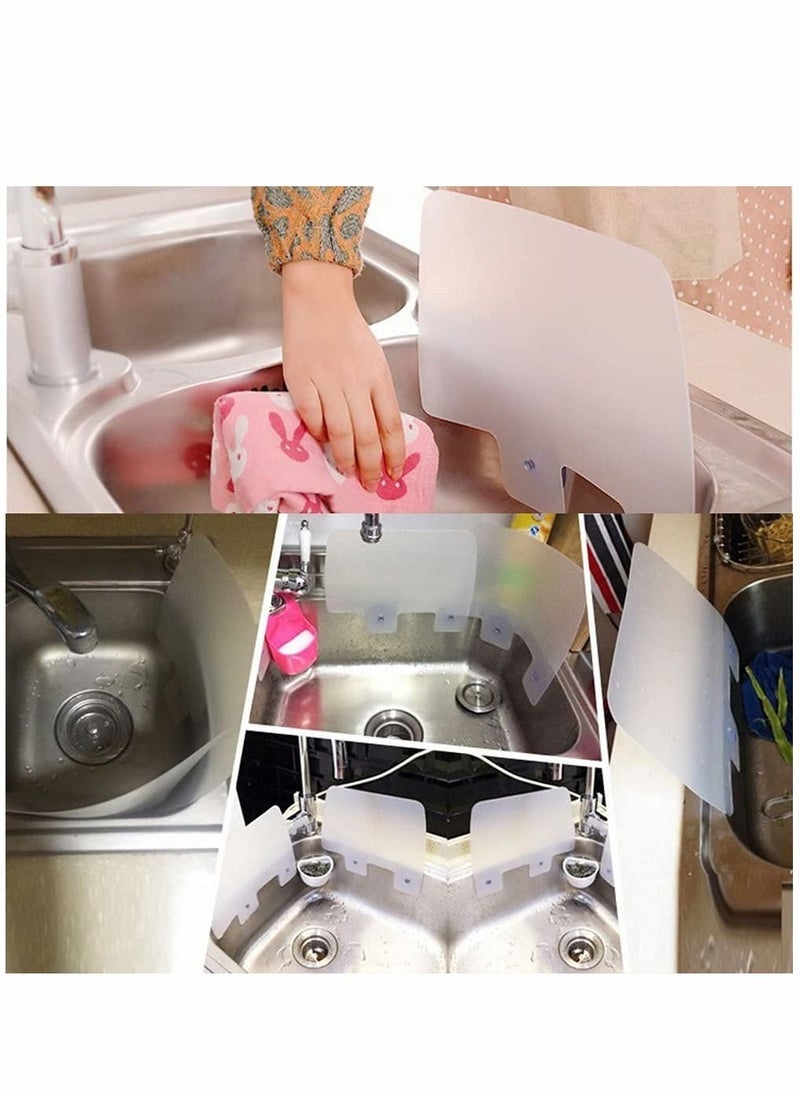 SYOSI - Kitchen Sink Splash Plate, Water Shield, Dishwasher Washing Baffle, Kitchen Sink Plate, Protective Cover, With Suction Cup, Sink Splash Baffle (3 Pieces) - Image 1