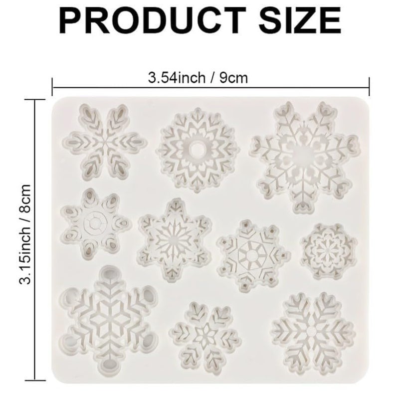 RHLOVY Snowflake Silicone Fondant Mold Baking Molds for Christmas Chocolate Dessert Candy Cake Decoration 2pcs - Image 2