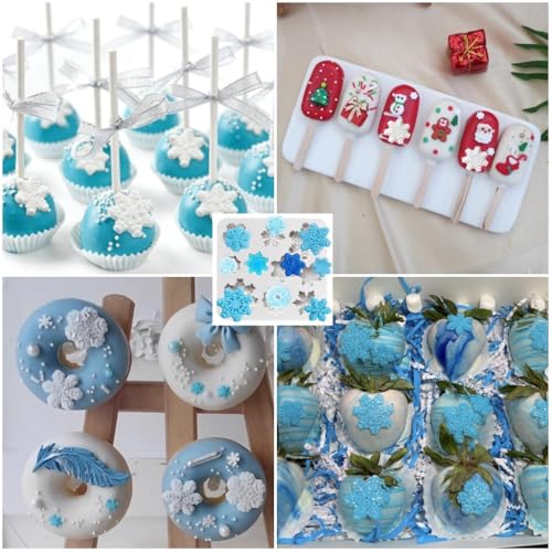 RHLOVY Snowflake Silicone Fondant Mold Baking Molds for Christmas Chocolate Dessert Candy Cake Decoration 2pcs - Image 5
