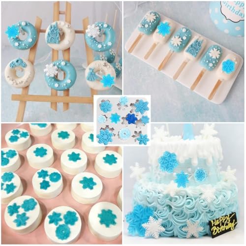 RHLOVY Snowflake Silicone Fondant Mold Baking Molds for Christmas Chocolate Dessert Candy Cake Decoration 2pcs - Image 3