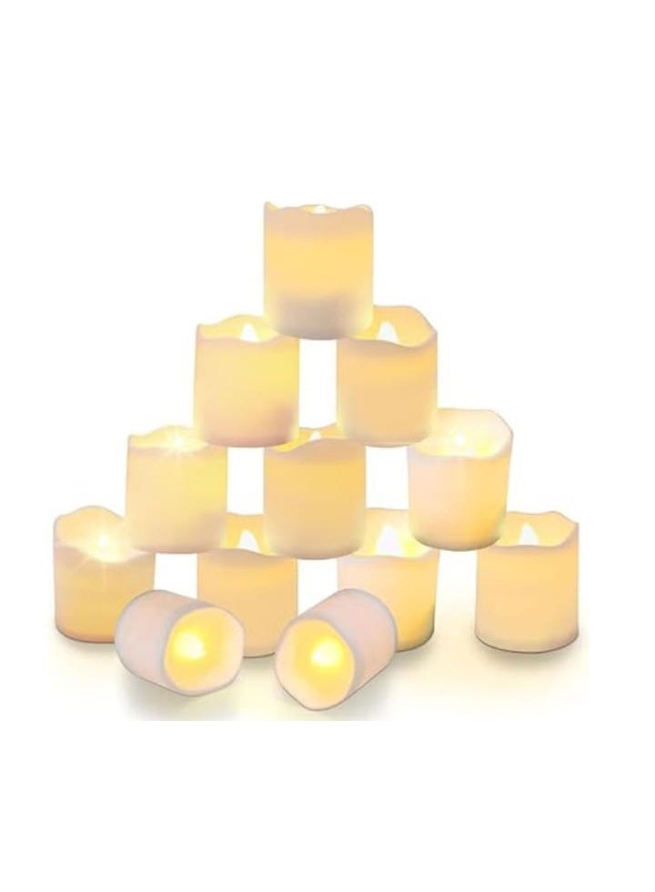 مجموعة من 24 شمعة شاي LED بدون لهب تعمل بالبطارية - Image 1