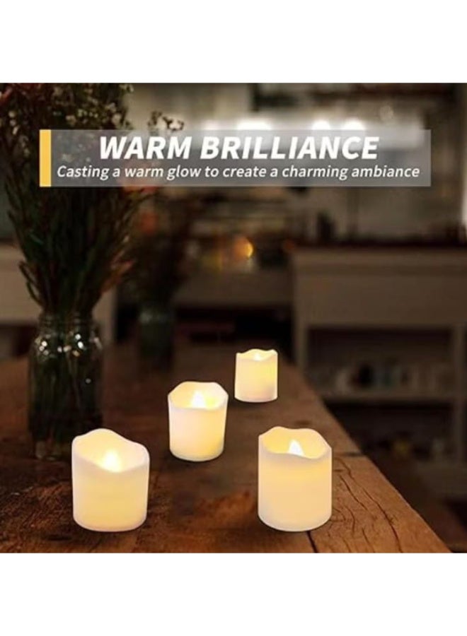 مجموعة من 24 شمعة شاي LED بدون لهب تعمل بالبطارية - Image 2