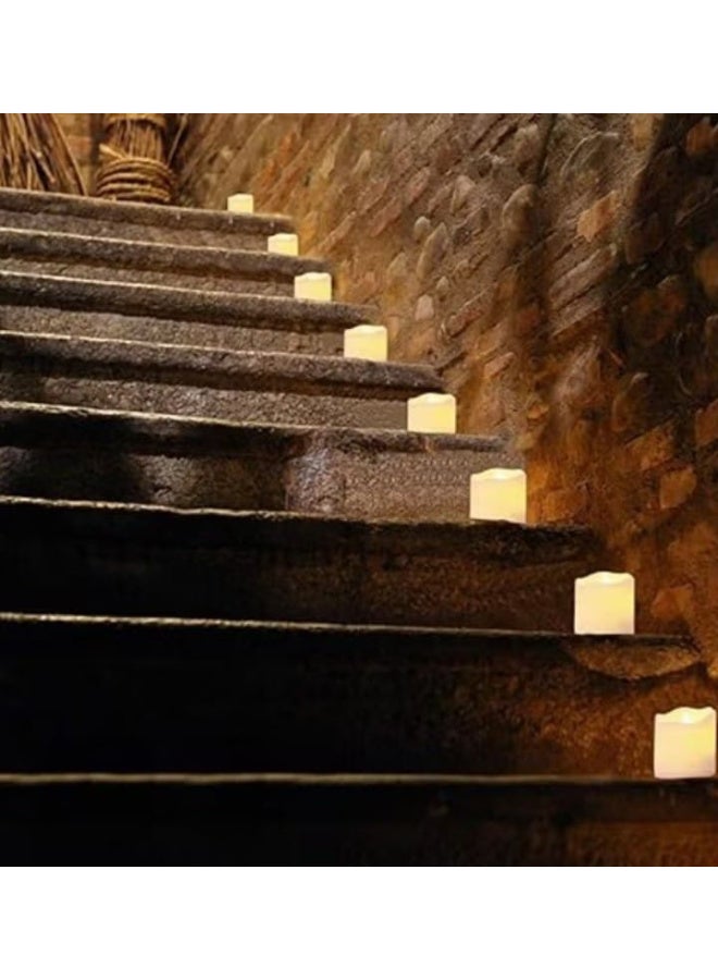 مجموعة من 24 شمعة شاي LED بدون لهب تعمل بالبطارية - Image 4