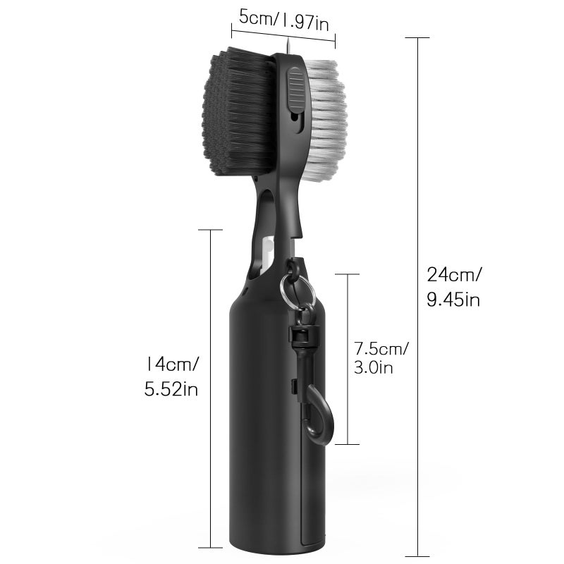 THIODOON Golf Club Cleaner Brush with 4 Oz Water Spray, Nylon and Steel Bristles, Retractable Golf Brush and Groove Cleaner with Clip for Golf Bag, Golf Accessories for Men and Best Golf Gift - Image 4