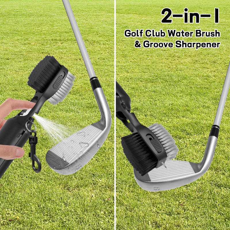 THIODOON Golf Club Cleaner Brush with 4 Oz Water Spray, Nylon and Steel Bristles, Retractable Golf Brush and Groove Cleaner with Clip for Golf Bag, Golf Accessories for Men and Best Golf Gift - Image 5
