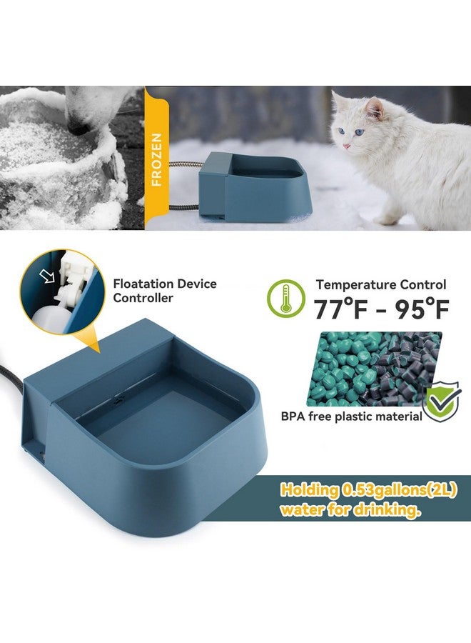 PETLESO Heated Water Bowl Automatic Dog Waterer, Heated Dog Bowl with Auto Fill, Water Waterer with Heater for Dogs, Cats, Chickens, Feral Animals, 2L - Image 3