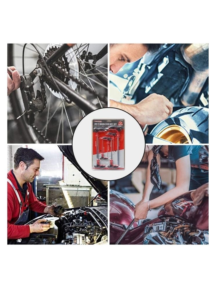 T-Handle Hex Key Wrench Set – 7-Piece Long Arm Allen Key Tools - Image 4