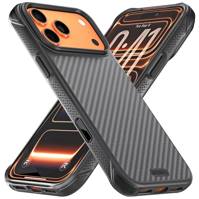 REBEL Case for iPhone 17 Pro Max GEN7 Aramid Fiber Strong MagSafe Compatible Grippy Sides Shockproof Corners Metal Lens Buttons Upgraded Protective Design 69 Inch Phone 2025 Black - Image 2