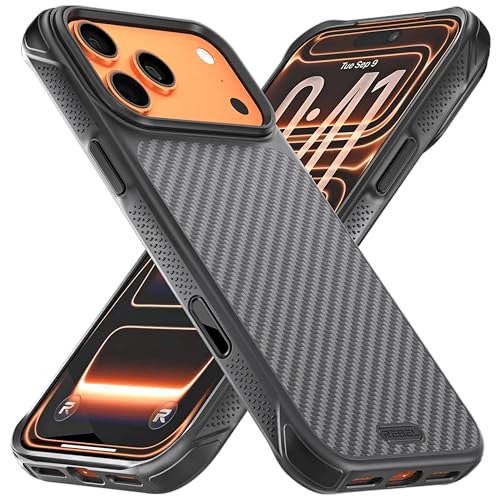 REBEL Case for iPhone 17 Pro Max GEN7 Aramid Fiber Strong MagSafe Compatible Grippy Sides Shockproof Corners Metal Lens Buttons Upgraded Protective Design 69 Inch Phone 2025 Black - Image 1