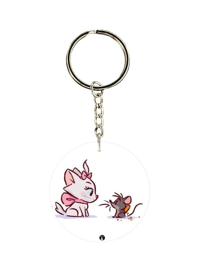 Cartoon Printed Double Sided Keychain