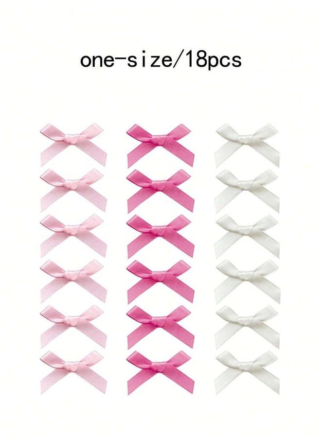 NIBEMINENT 18-Piece Mini Bow Hair Clips, Sweet Non-Slip Accessories for Women and Girls (White+Rose Red+Pink)  - Image 2