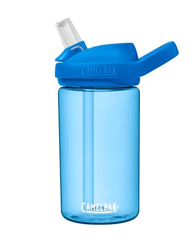 CamelBak Eddy+ Kids Bite Valve Straw Tritan Renew Water Bottle True Blue, 14oz - Image 1