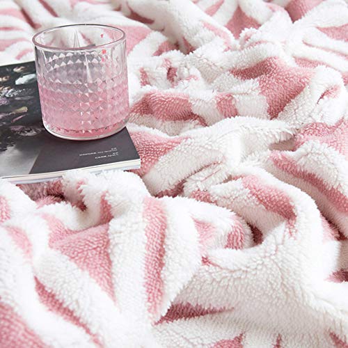 LOMAO Sherpa Fleece Blanket Fuzzy Soft Throw Blanket Dual Sided Blanket for Couch Sofa Bed (Pink, 60''x 80'') - Image 3