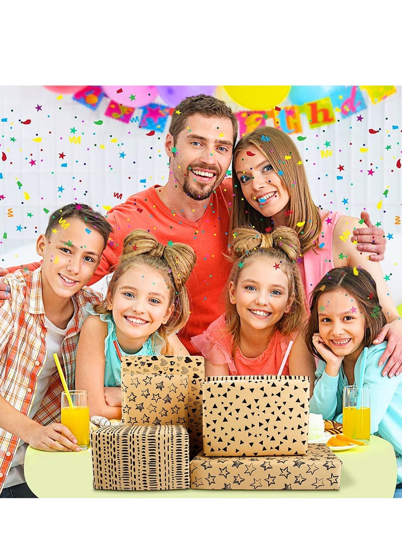 أوراق تغليف معاد تدويرها مجموعة عيد ميلاد، خيط علامة تغليف هدايا كرافت صديقة للبيئة للنساء والرجال والفتيات والأولاد والأطفال - Image 3