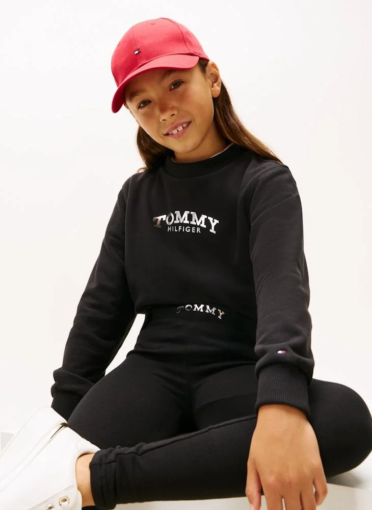 Tommy Hilfiger Black Kids Set Crew Neck T-shirt and Pant Set for Women | Best Price UAE