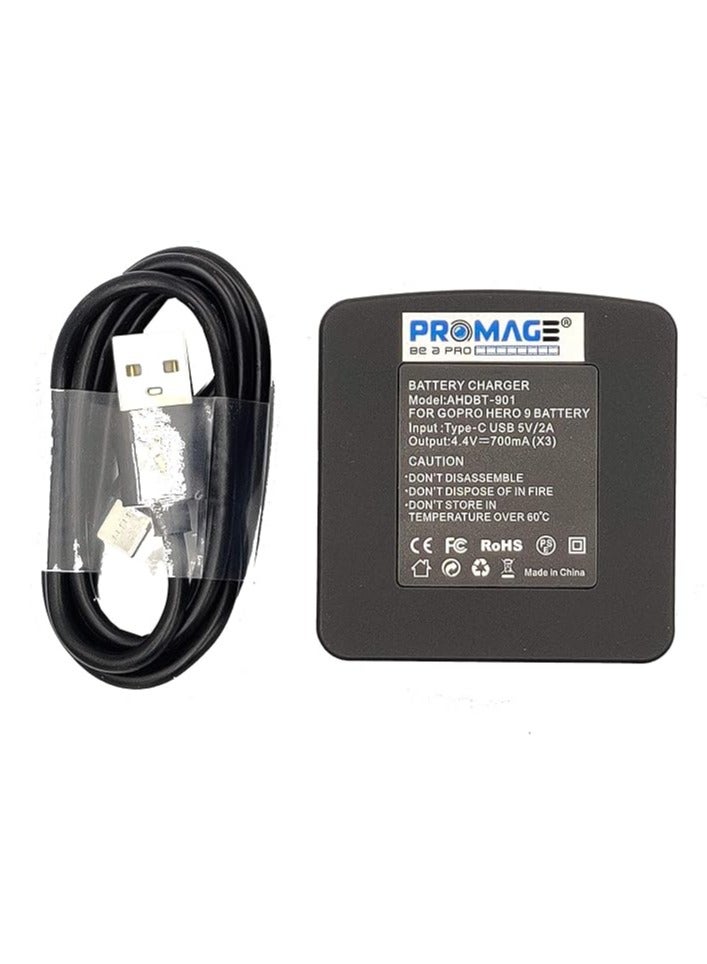 PROMAGE 3 Slots Storage Fast Charger Box for GoPro Hero 9 Black Action Camera | Efficient Charging Solution for Your GoPro Batteries - Image 4