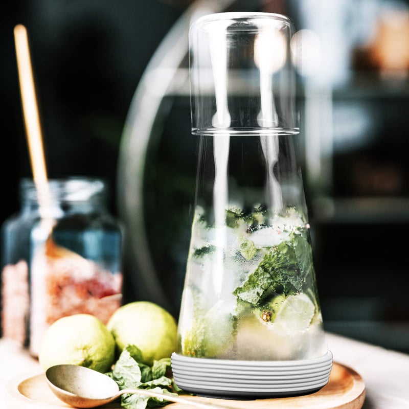 Borosilicate Glass Water Carafe Pitcher With Sleeve For Iced Tea Juice Drinks - Image 4