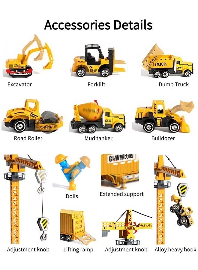 50 Pieces Diecast Vehicles, Construction Toys for Boys Ages 3-7: Construction Truck Playset, Car Truck Toys for Toddlers - Crane Digger Excavator Dump Truck, Construction Vehicle Toys, Gifts for Boys Ages 3 4 5 6 7 - Image 3
