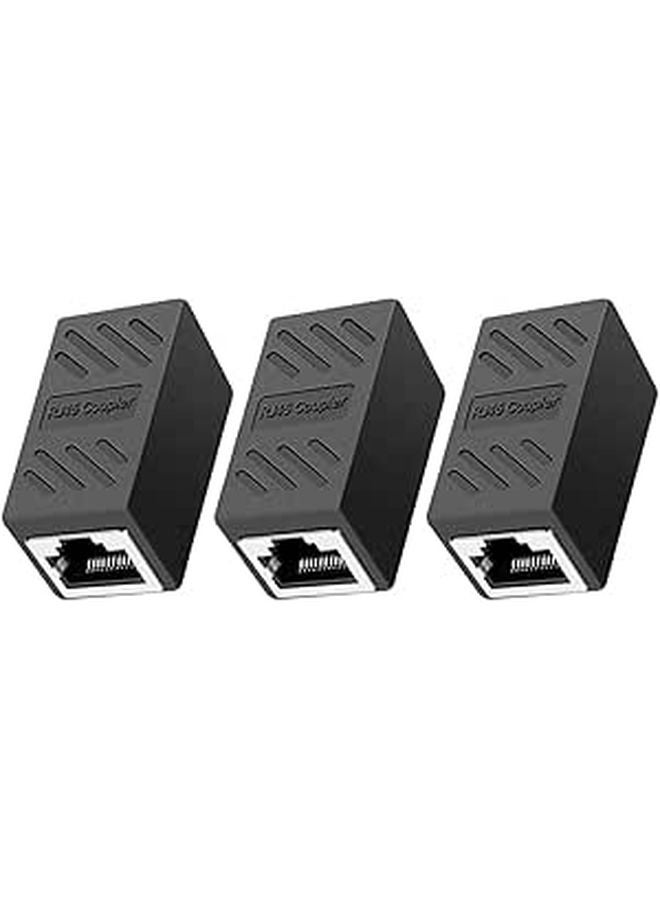 3 Pack Female to Female Ethernet Coupler Adapter Extends Cable Connection - Image 1