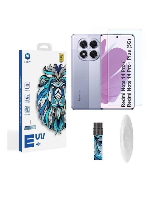 Lito Redmi Note 14 Pro (5G) /Redmi Note 14 Pro+ Plus (5G)  Premium UV Liquid Glue Tempered Glass Screen Protector with Edge to Edge Coverage