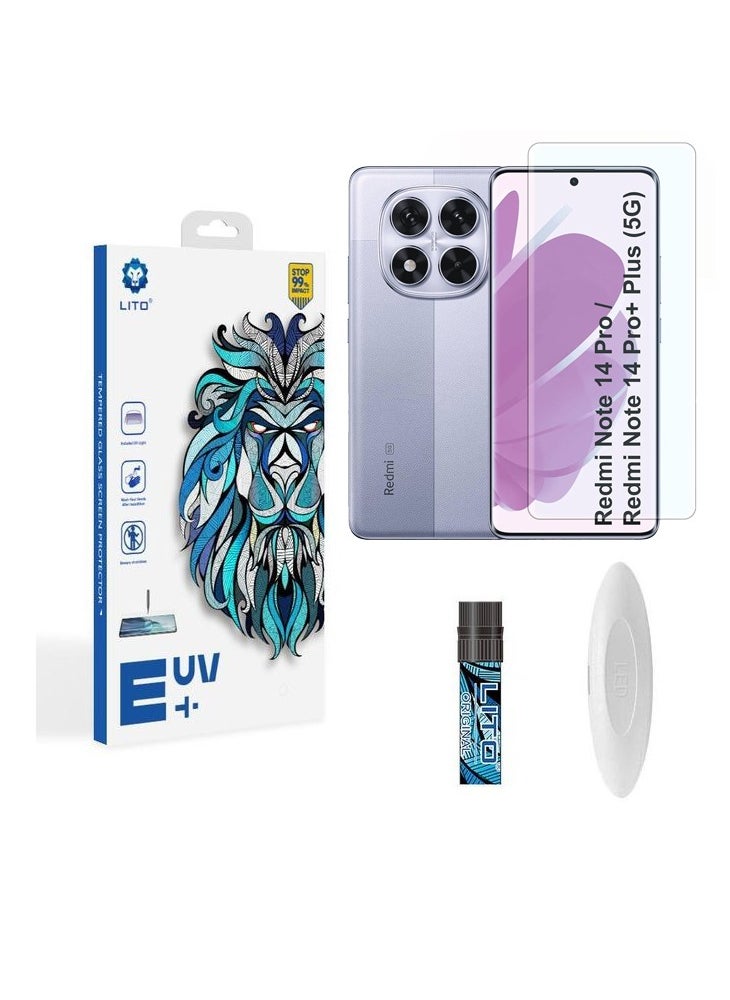 Lito - Lito Redmi Note 14 Pro (5G) /Redmi Note 14 Pro+ Plus (5G)  Premium UV Liquid Glue Tempered Glass Screen Protector with Edge to Edge Coverage - Image 1