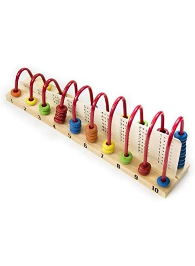 Tx Wooden Calculation Shelf Wooden Calculation Counting Set with Round Wooden Beads/Rings Addition and Subtraction Maths Wooden Toy (Multicolor) - Image 3